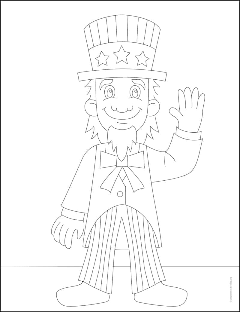 uncle sam face coloring page