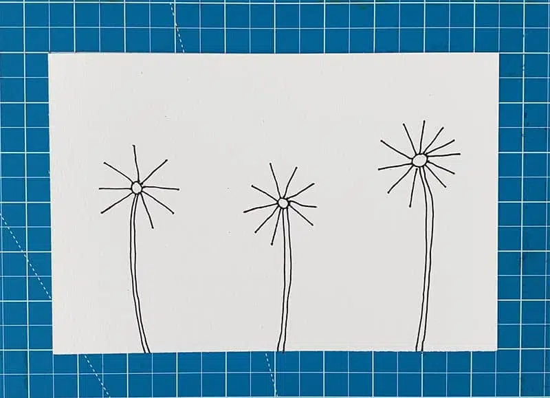 how to draw a dandelion puff