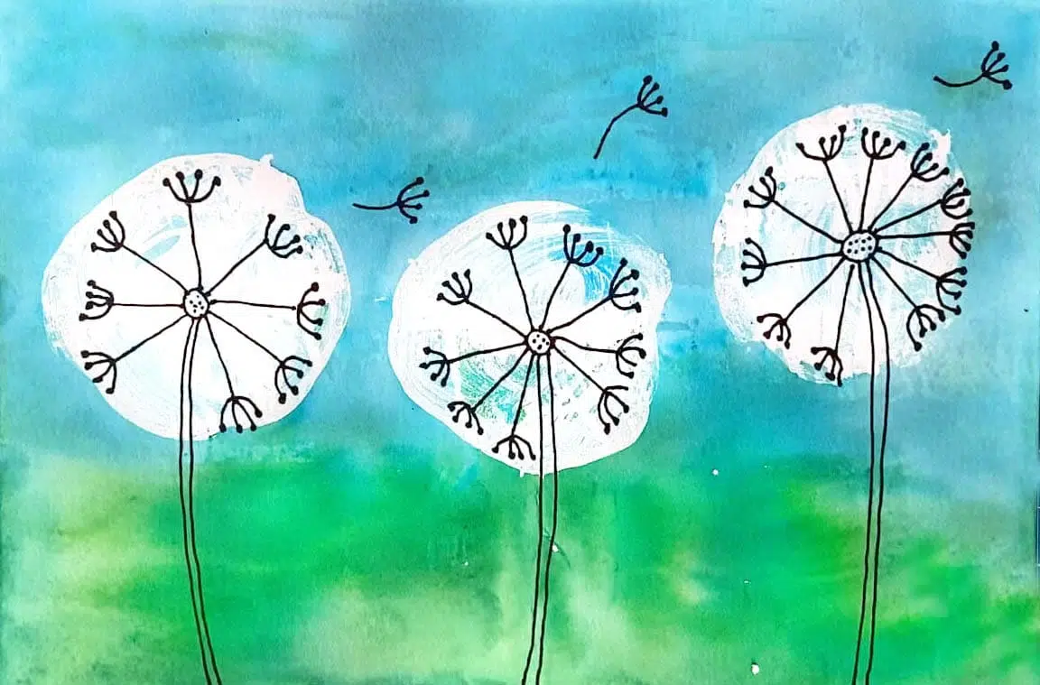 How to Draw a Dandelion & Create a Dandelion Painting - Arty