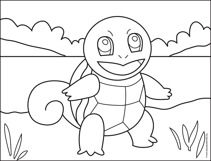Squirtle Coloring page, available as a free download.