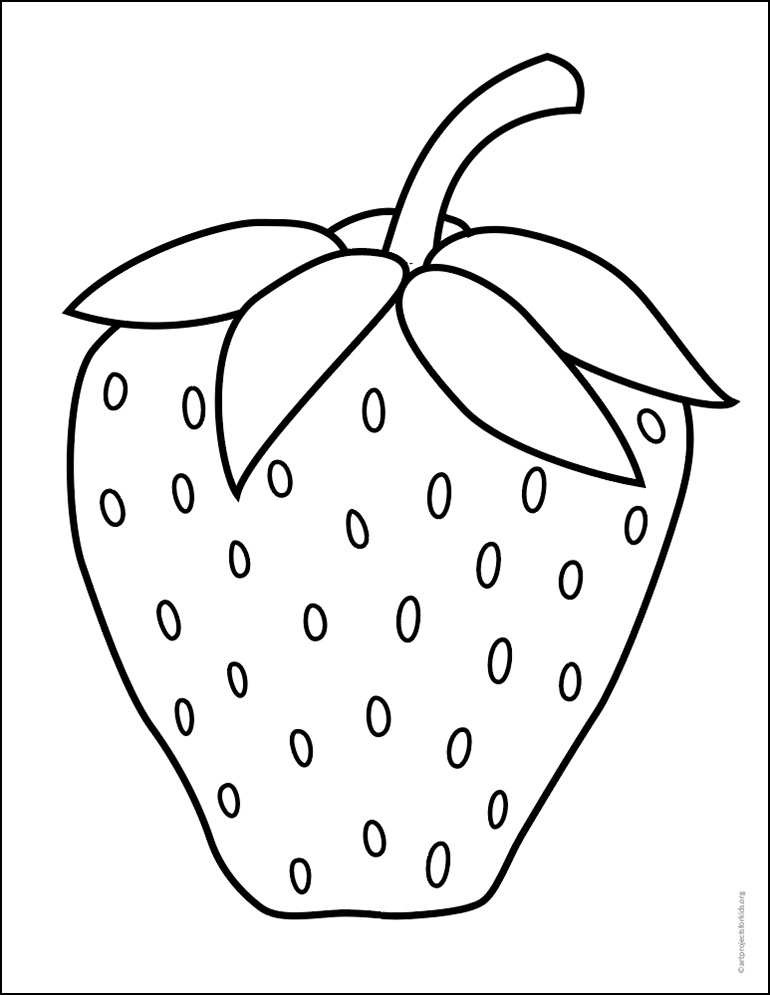 Strawberry Coloring Page — Activity Craft Holidays, Kids, Tips