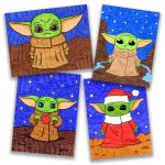 Easy How to Draw Baby Yoda Tutorial Video and Coloring Page