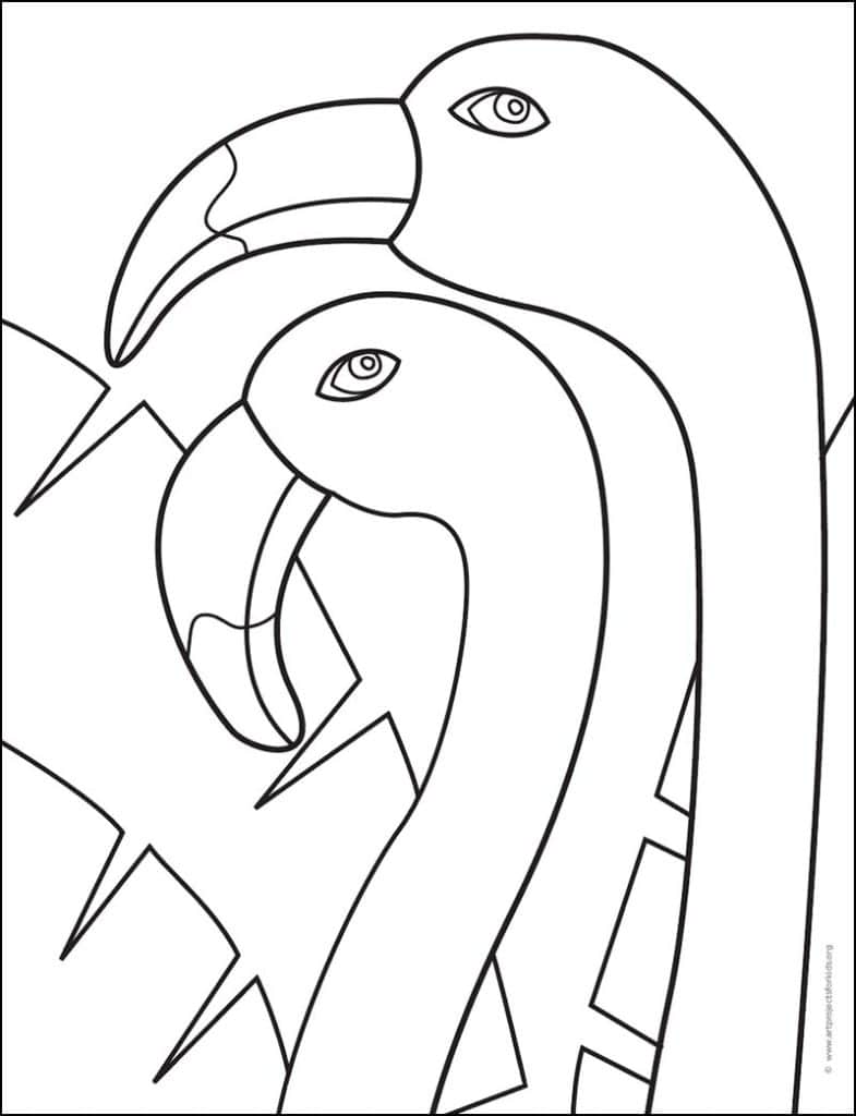 Flamingo Head Coloring page, available as a free download.