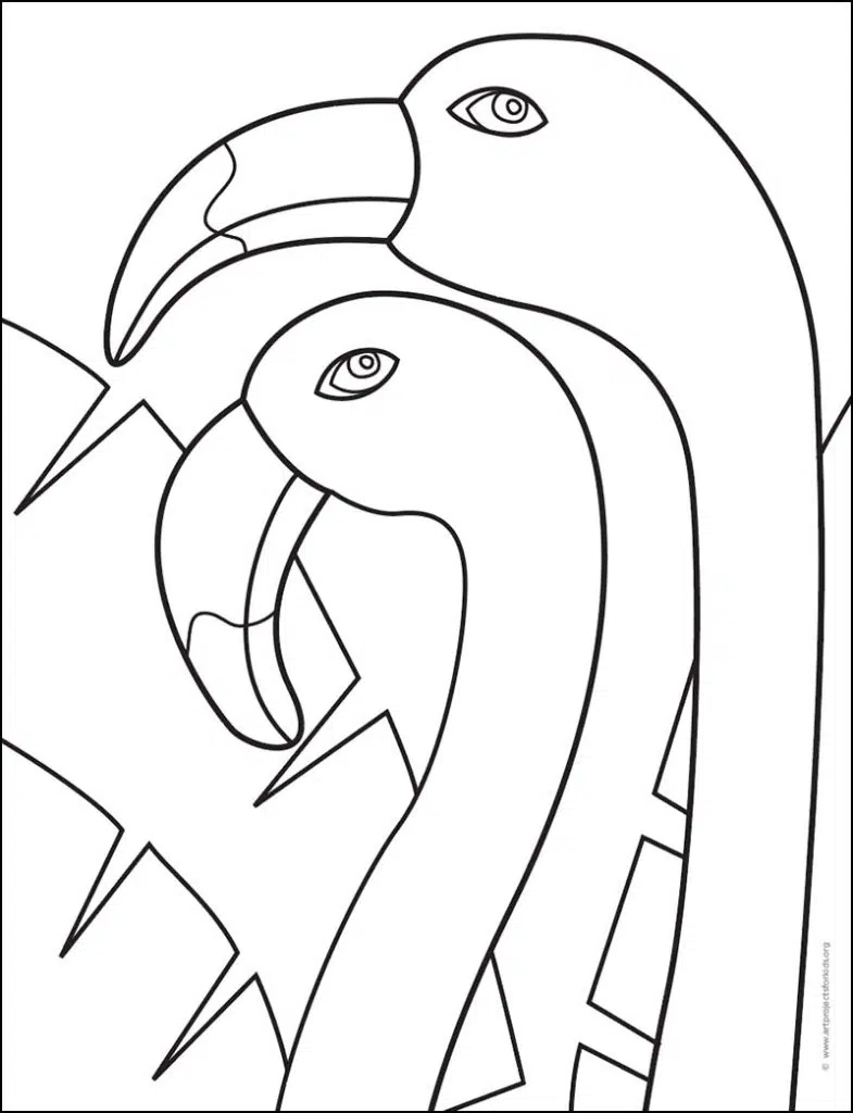 Flamingo Head Coloring page, available as a free download.