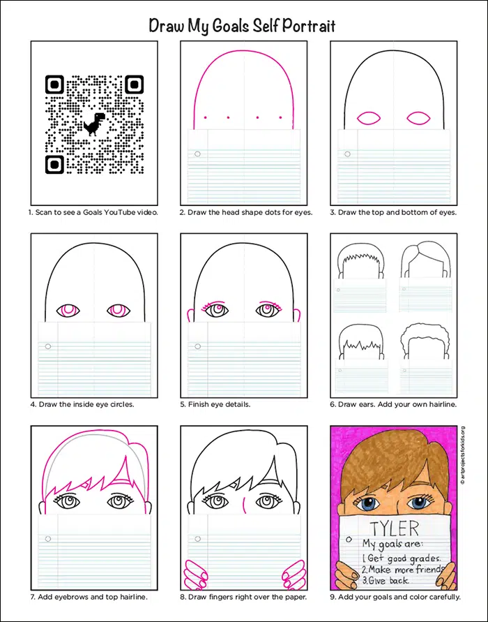 Goals Sef Portrait QR diagram.jpg — Kids, Activity Craft Holidays, Tips