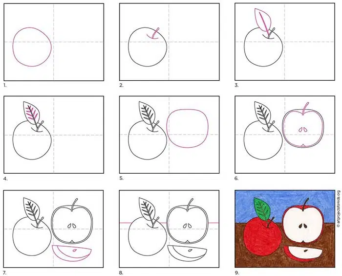 Fruits coloring pages - a set of free printable drawings for kids