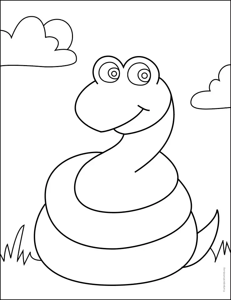 Garter Snake Drawing - HelloArtsy