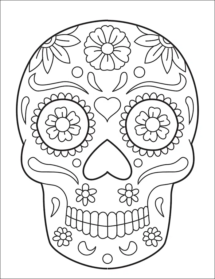 skeleton face drawing for kids