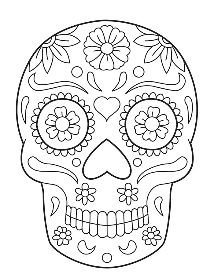 easy day of the dead skulls drawings