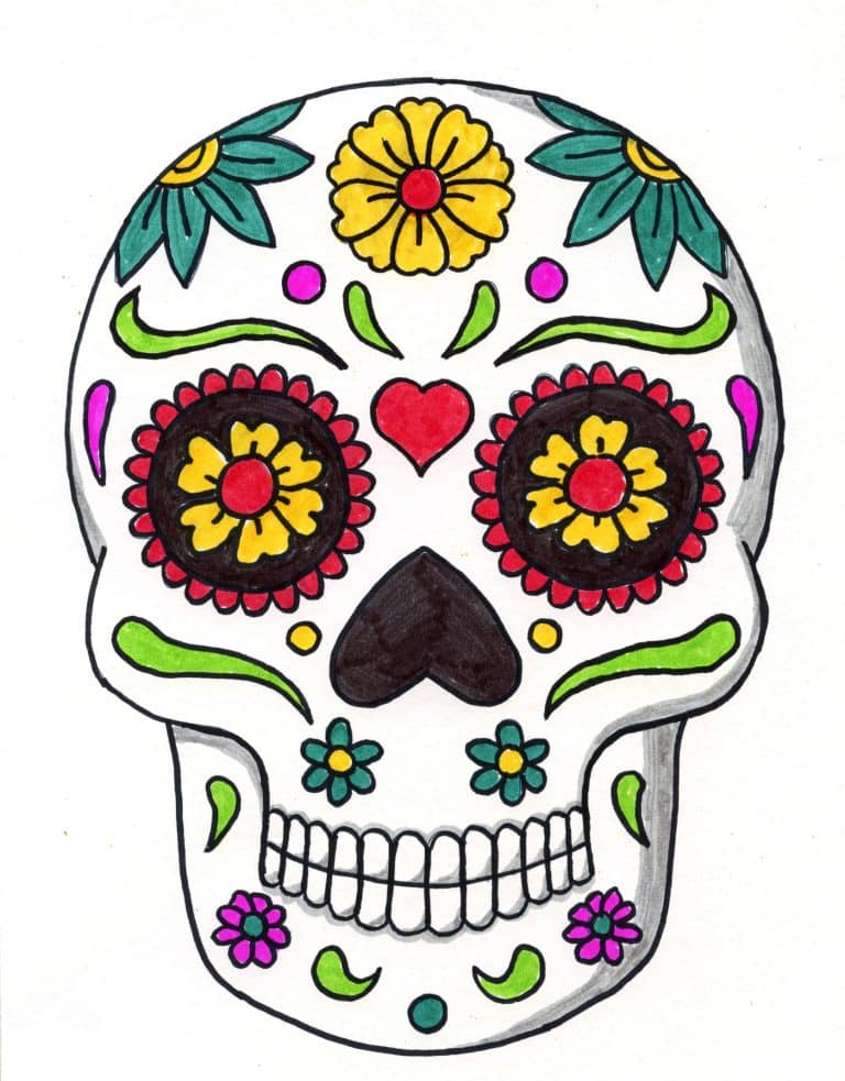 Draw-a-Day-of-the-Dead-Skull