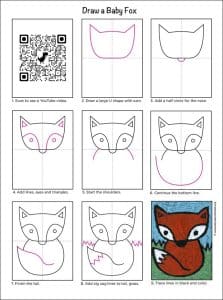 Easy How to Draw a Fox Tutorial and Fox Coloring Page