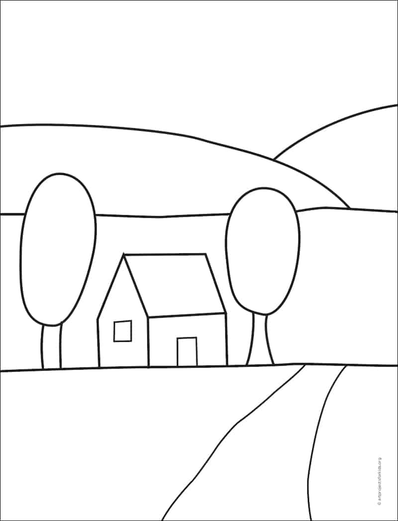Simple Line Drawings Landscapes Line Landscape EMHS ART