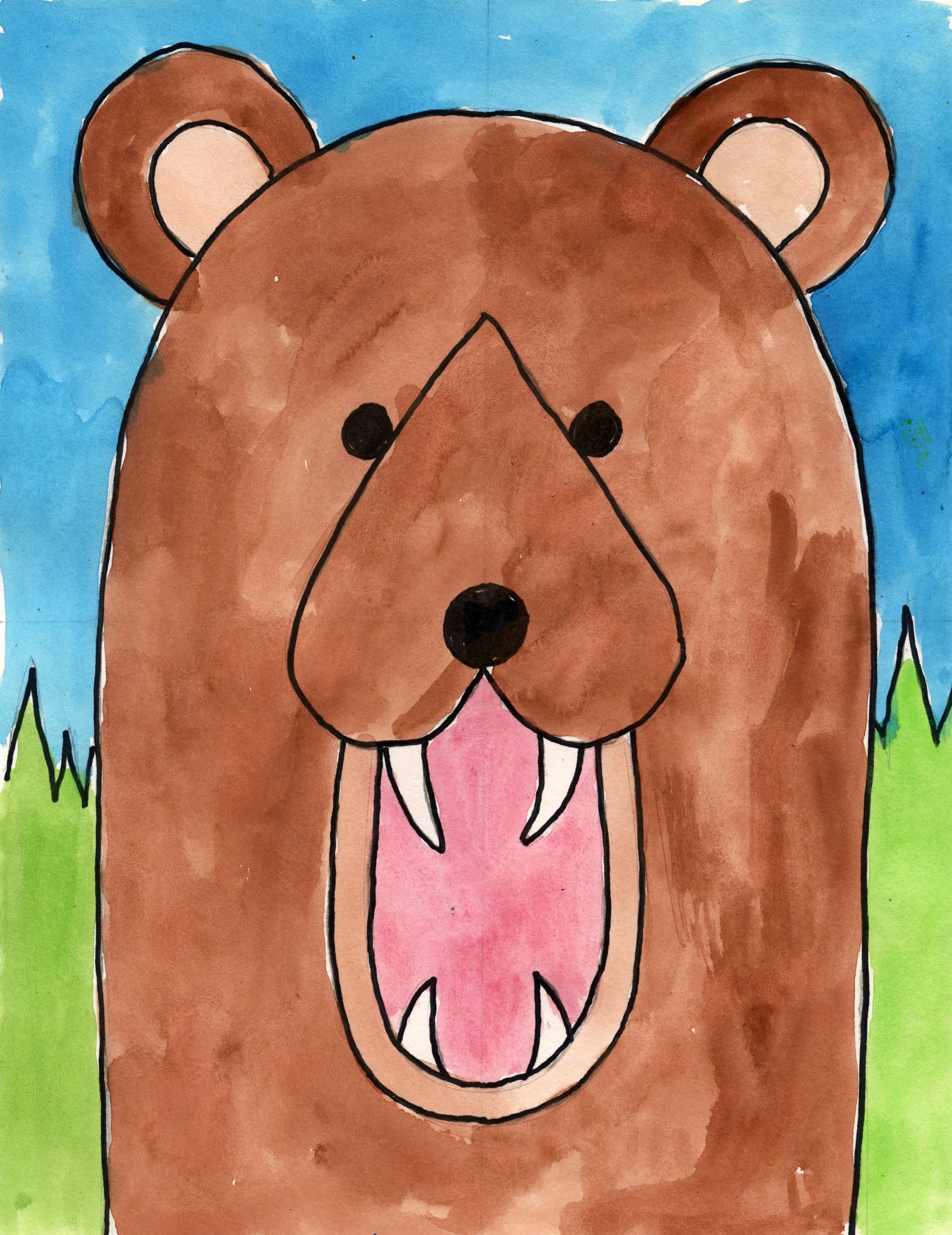 How to Draw a Bear Face: Easy Step-by-Step Art Lesson for Kids