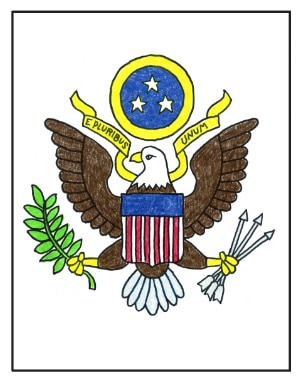 delaware state seal coloring page