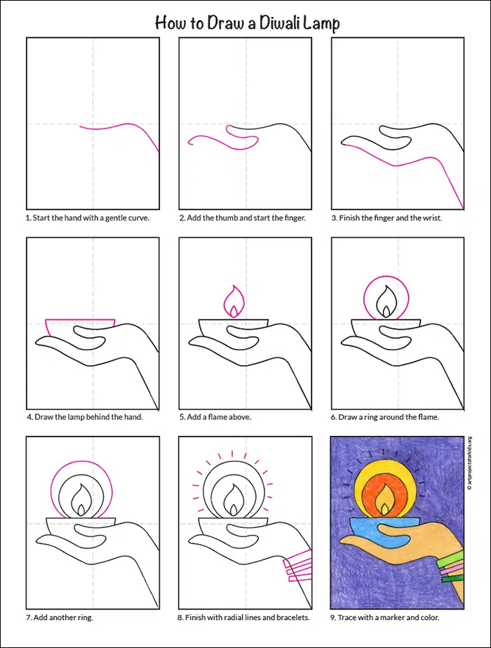 Diwali card drawing easy Vectors & Illustrations for Free Download | Freepik-saigonsouth.com.vn