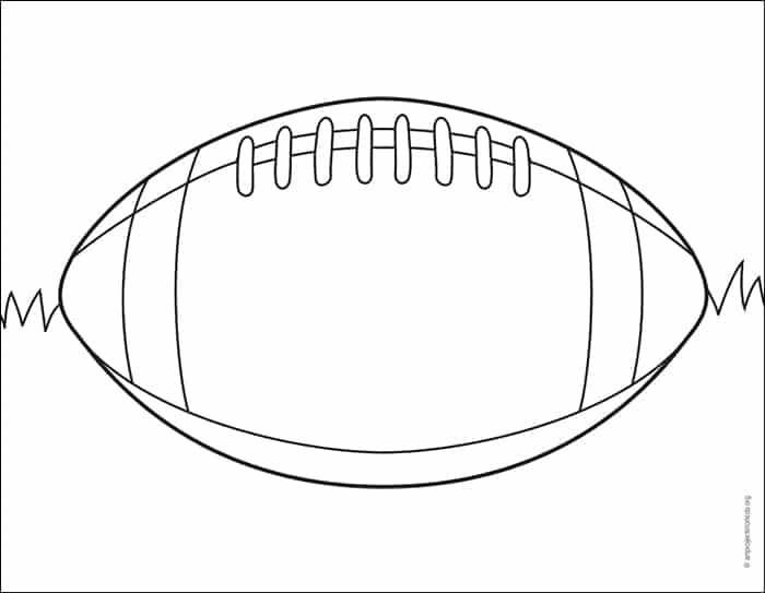 Easy How to Draw a Football Tutorial and Football Coloring Page