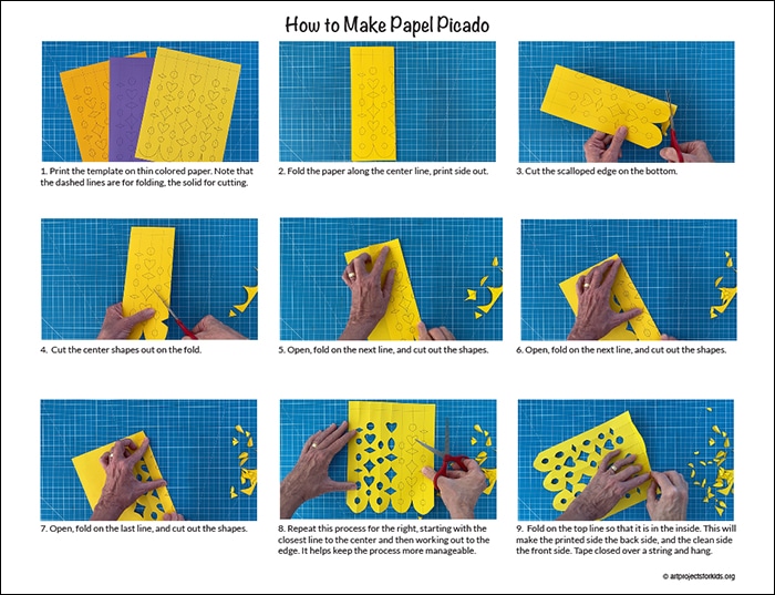 A step by step papel picado tutorial, available as a free download. 