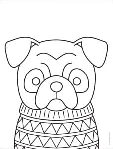 Easy How to Draw a Bulldog Face and Bulldog Face Coloring Page