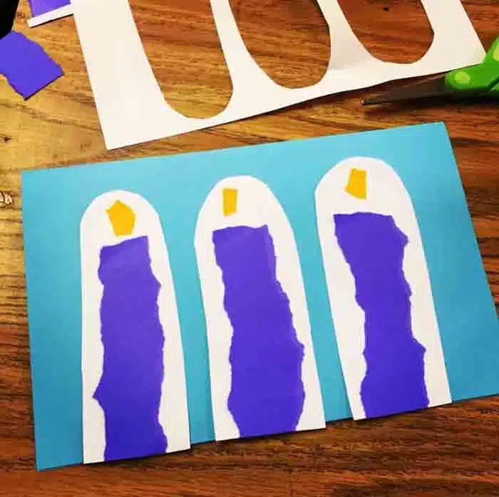 Easy Christmas Card Ideas: A Cut and Tear Candle Art Project