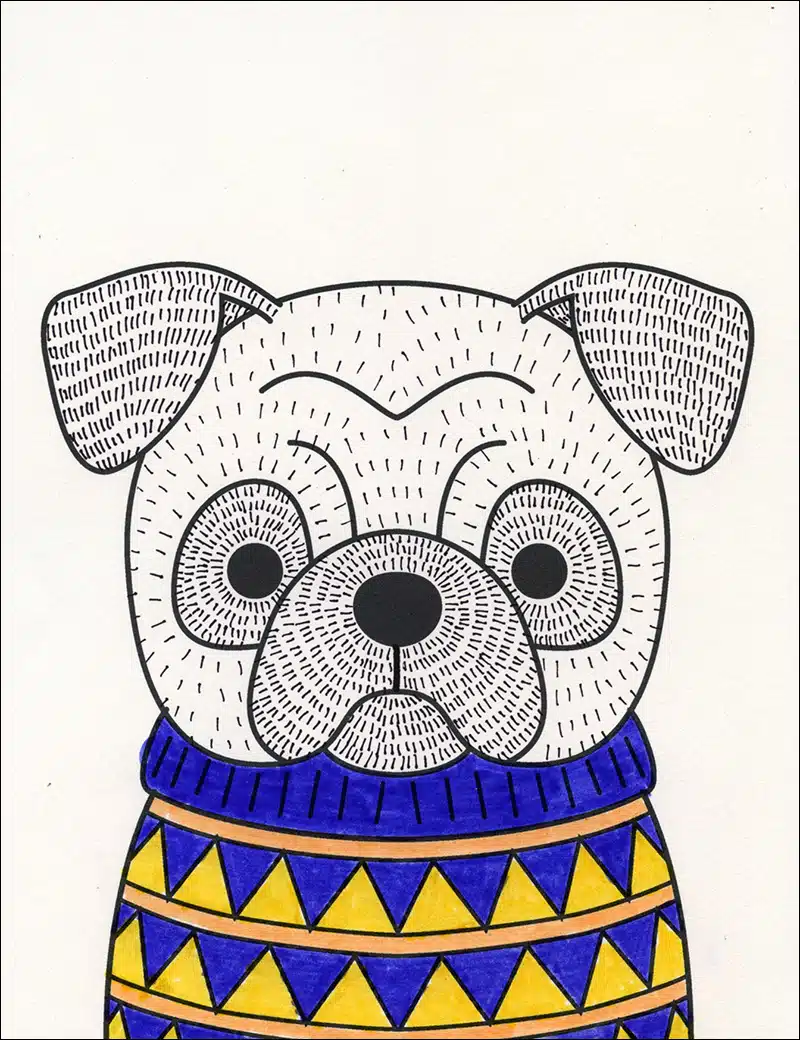 Easy How to Draw a Bulldog Face and Bulldog Face Coloring Page