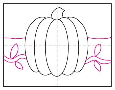 Add a vine to your pumpkin drawing