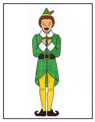 How to Draw Buddy The Elf Tutorial and Buddy Coloring Page