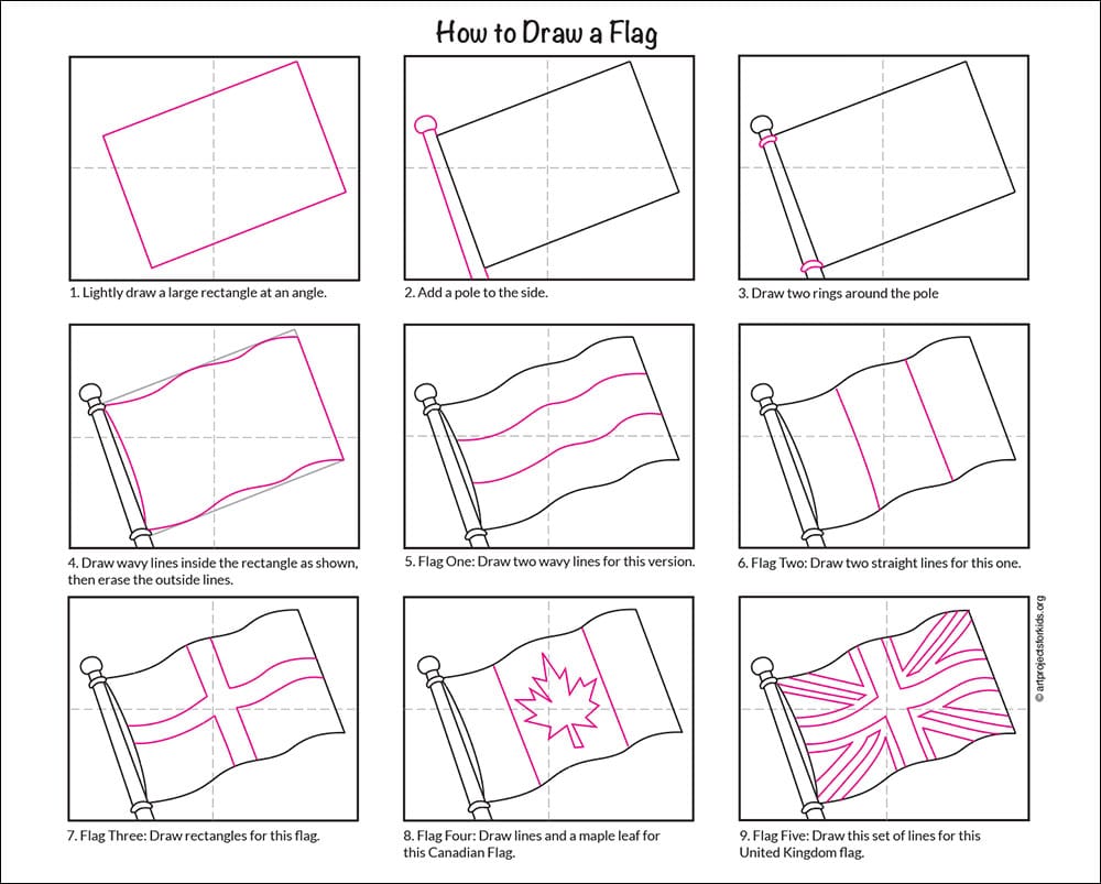 Draw a Flag diagram — Activity Craft Holidays, Kids, Tips