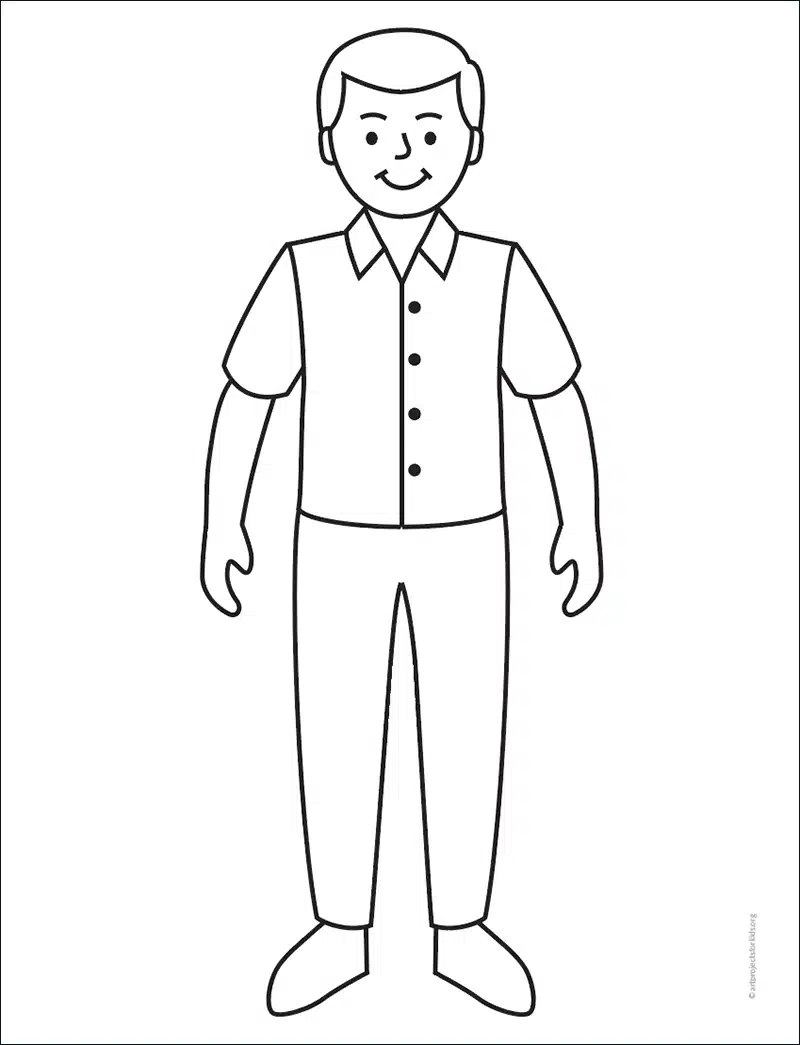 How to Draw a Man for Kids