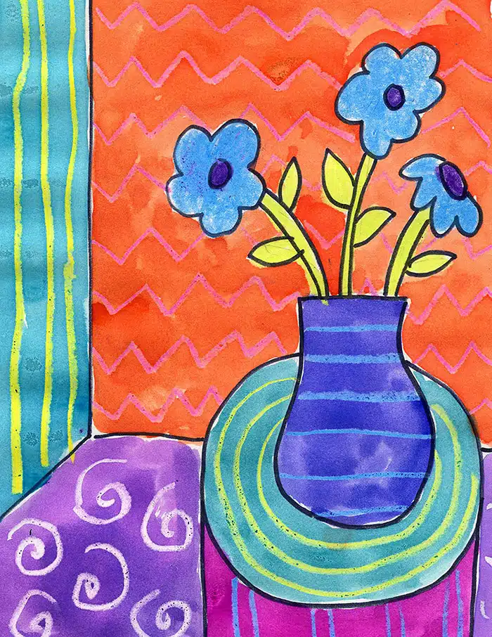 How to Draw a Matisse Inspired Art Project and Matisse Coloring Page