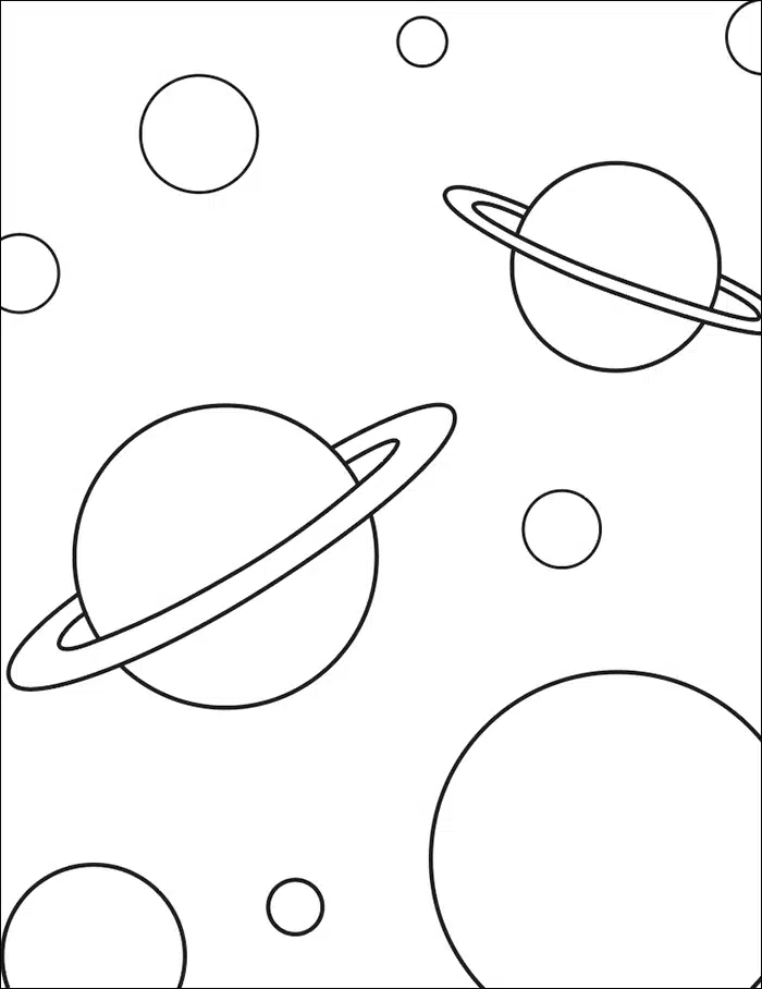 solar system line drawing plan