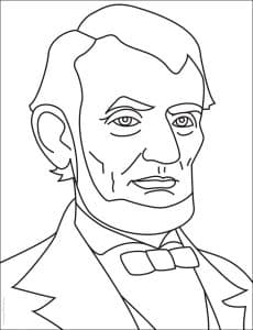 Easy How to Draw Abraham Lincoln Tutorial Video & Coloring Page