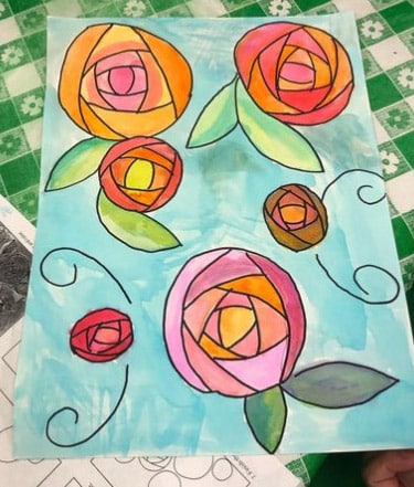 Как нарисовать розу для детей: учебник и страница раскраски розы