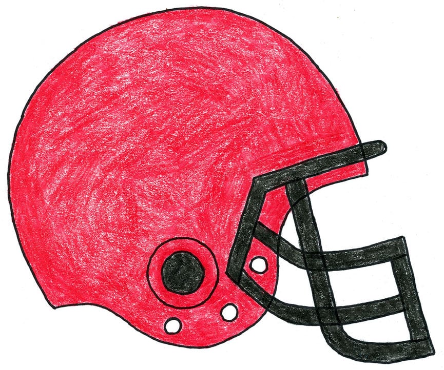Easy How to Draw a Football Helmet and Helmet Coloring Page