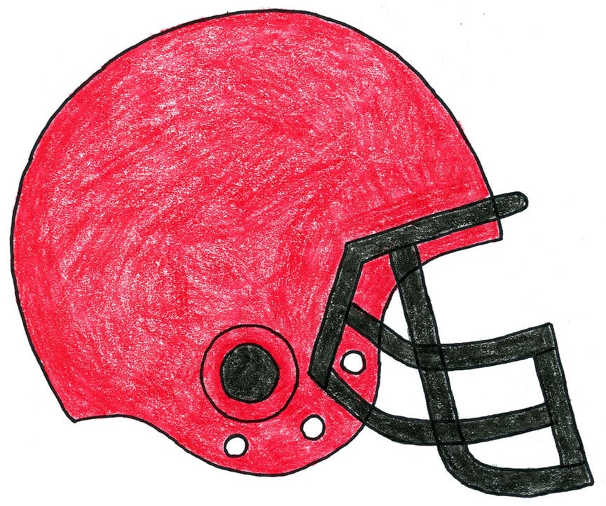 Blank Football Helmet Coloring Page 