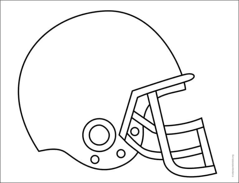 Easy How to Draw a Football Helmet and Helmet Coloring Page