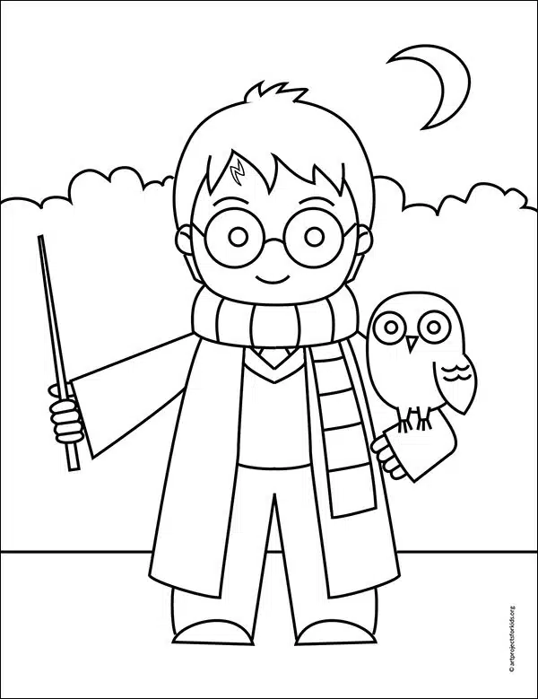 Harry Potter Coloring page, available as a free download.