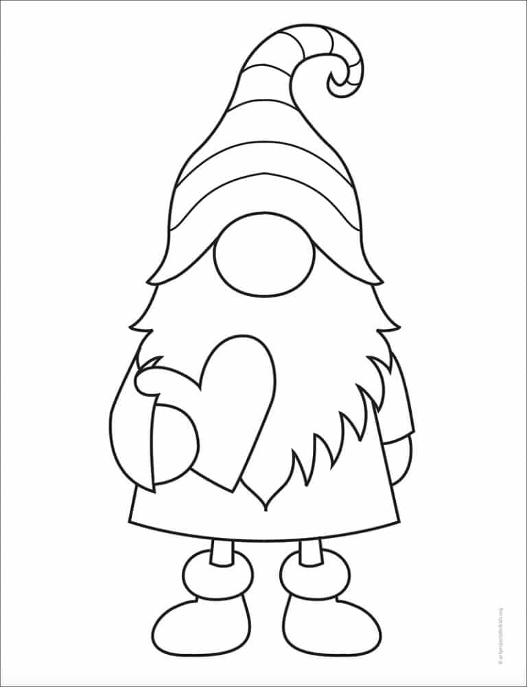 Valentine-Gnome-Coloring-Page