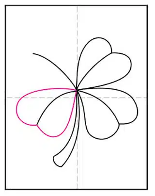 How to Draw a Four Leaf Clover Tutorial Video and Coloring Page
