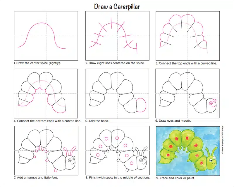 Easy Caterpillar Outline Art PNG Transparent Images Free Download | Vector  Files | Pngtree
