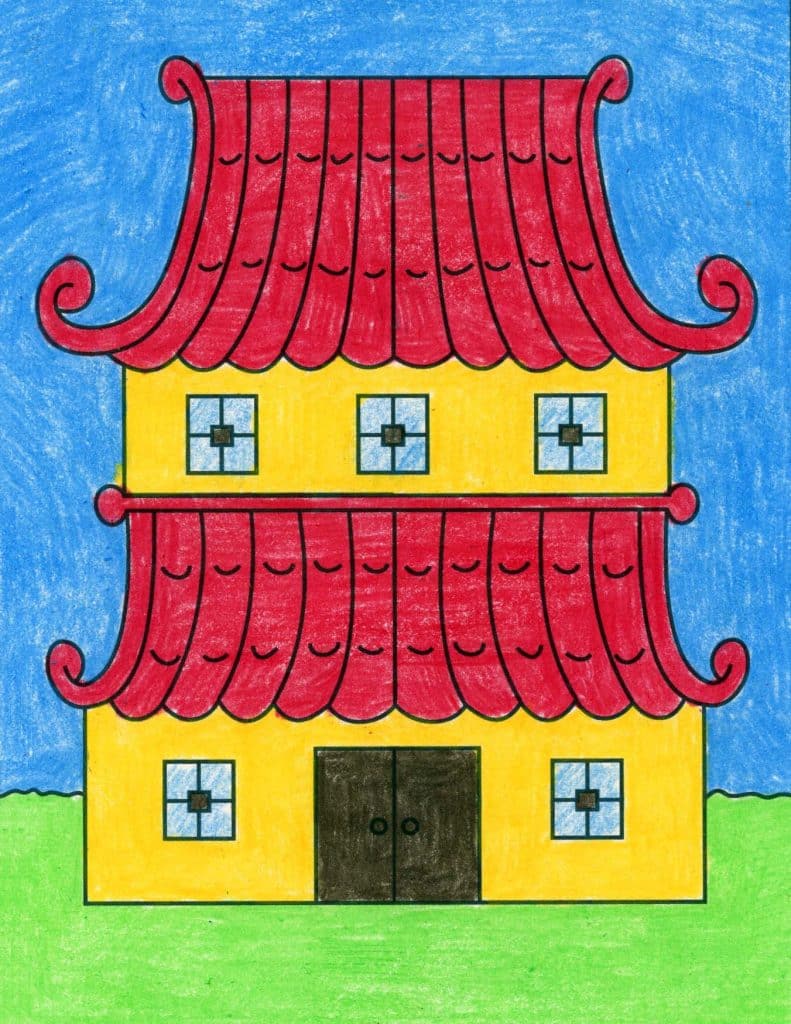 How to Draw a Pagoda — Activity Craft Holidays, Kids, Tips