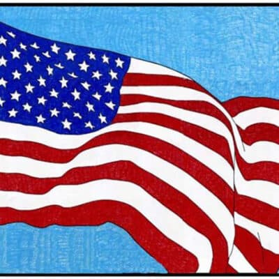 USA Flag Collaborative Mural Template