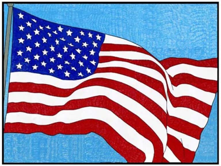 USA Flag Collaborative Mural Template