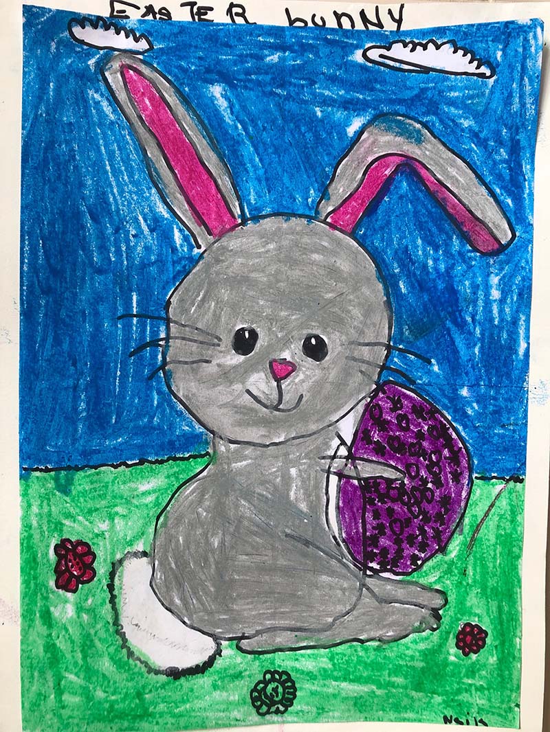 Easy How to Draw the Easter Bunny Tutorial Video & Coloring Page