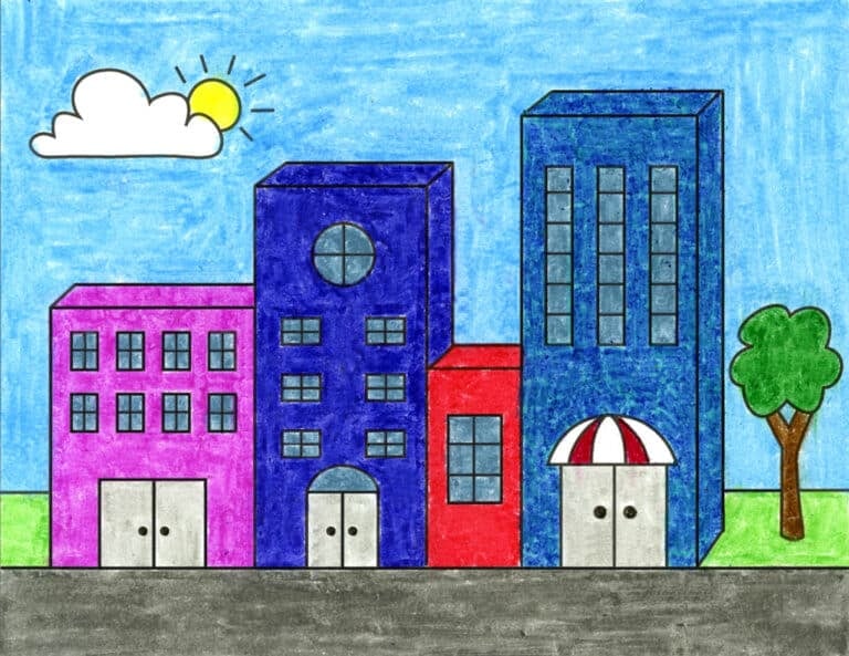 How to Draw Buildings: Easy Step-by-Step Art Lesson for Kids