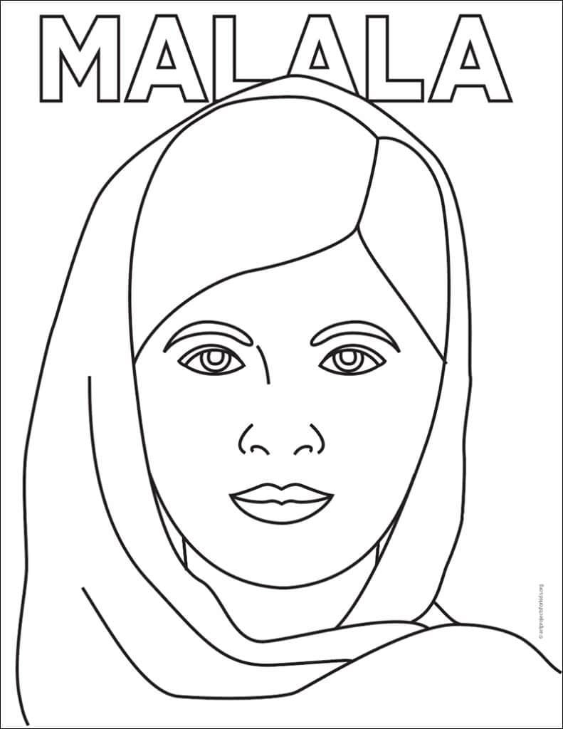 Malala Coloring page, available as a free download.