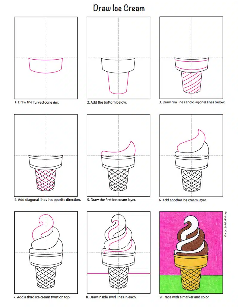 How to draw ice-cream | How To Draw | Pinterest | How To Draw, To ... |  Line art drawings, Easy drawings, Draw ice cream