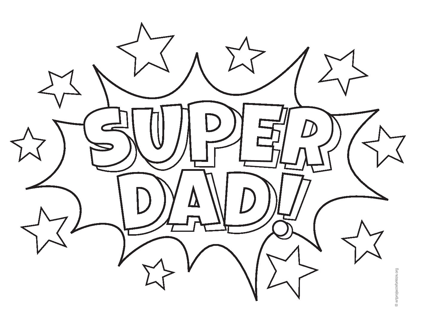 Cute Father’s Day Card Coloring Page