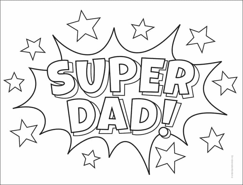 Cute Father’s Day Card Idea Tutorial & Father’s Day Coloring Page