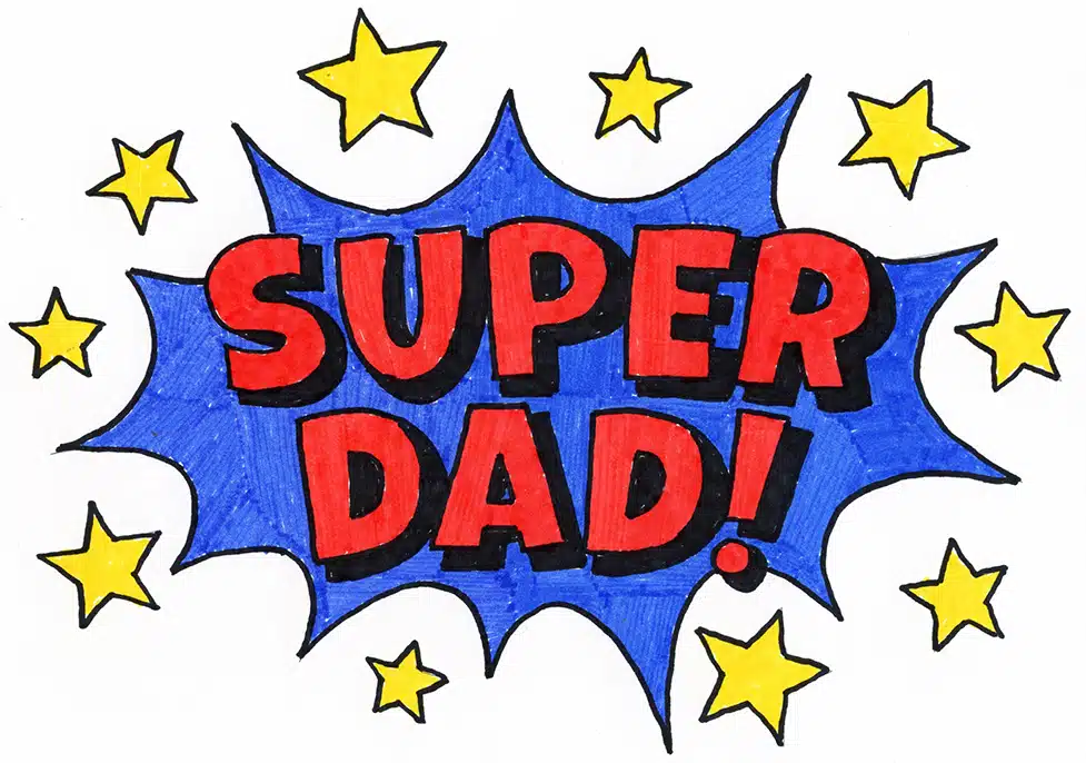 super dad concept fathers day man open shirt vector illustration sketch  Stock Vector | Adobe Stock