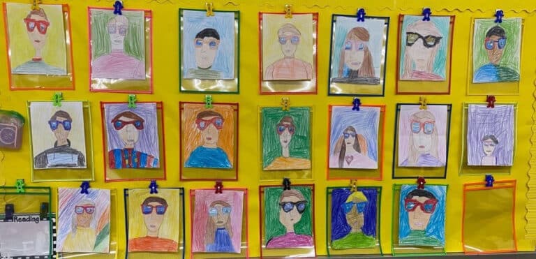 Sunglasses Self Portrait Art Project: Easy Lesson for Kids